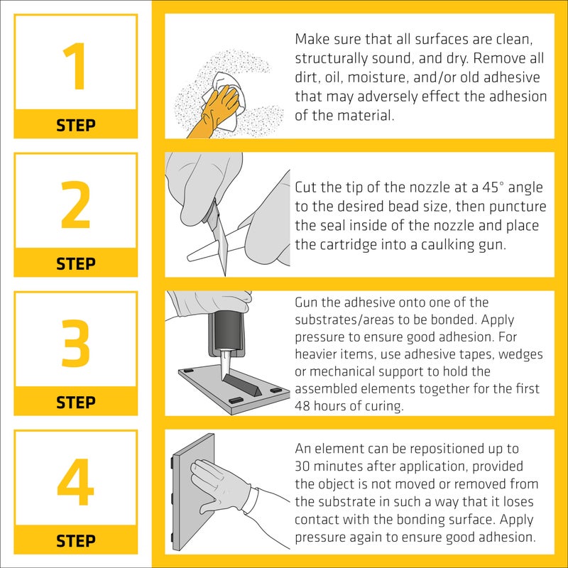 Sika SikaBond - Ultimate Grab Instant Polyurethane Adhesive - Gray - Ideal for Indoor and Outdoor use - Waterproof and Water immersible - 10.1 fl.oz - Image 4